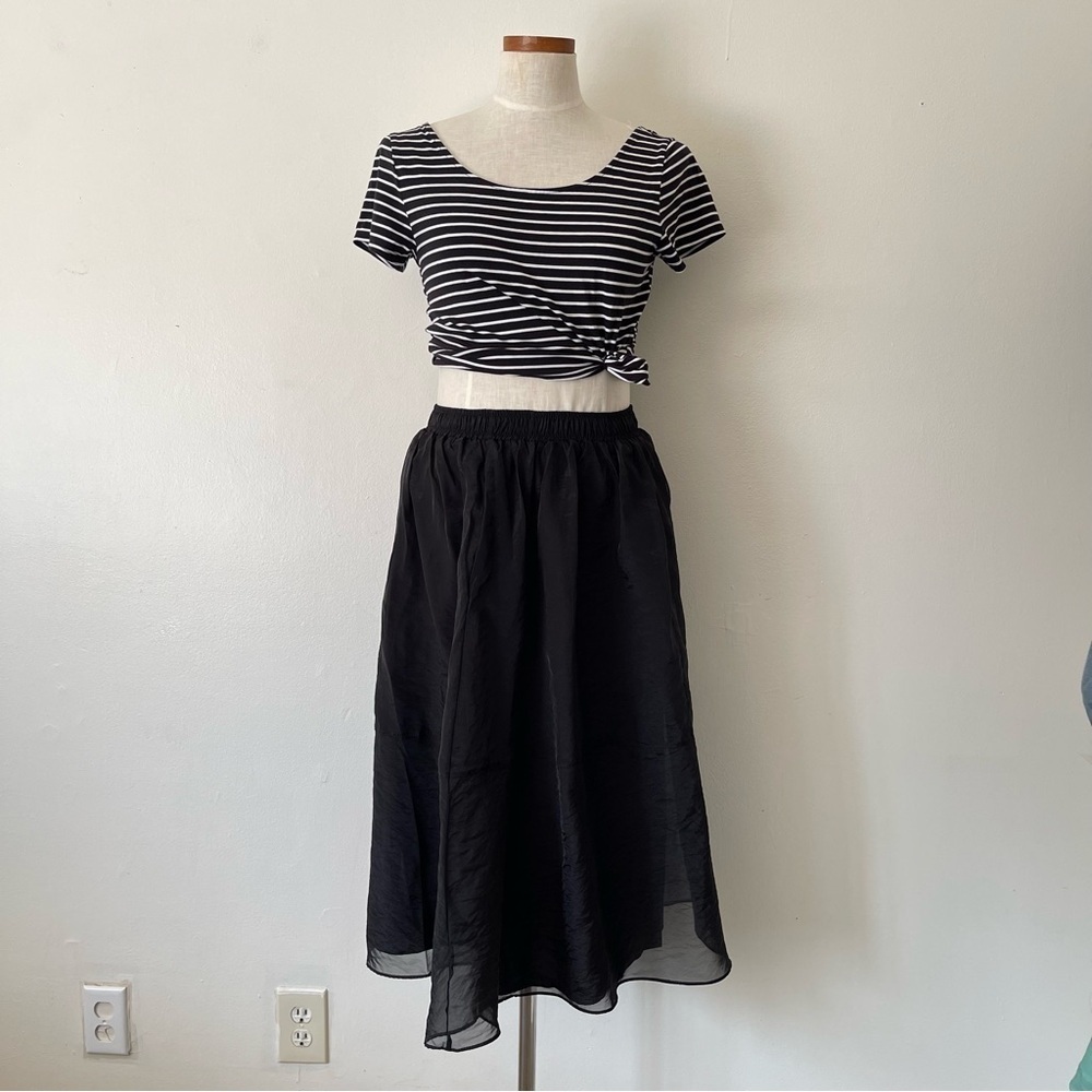 Anthropologie Geisha Designs Black A-line maxi skirt XS New